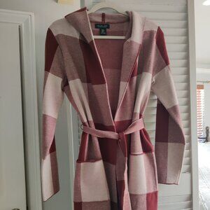 Rachel Zoe Belted Hooded Plain Cardigan - Size M